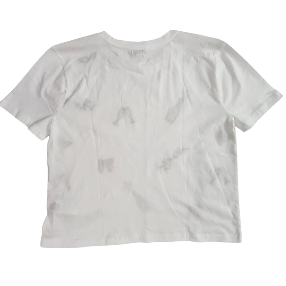 J. Crew White Holiday Graphic T-Shirt With Champagne & Festive Prints  Size S - Picture 8 of 8